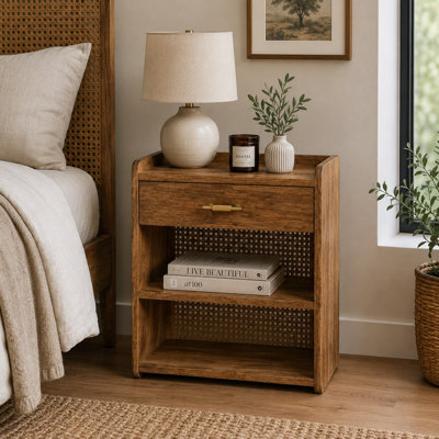 Wartrace 45cm W Solid Wood Bedside Table