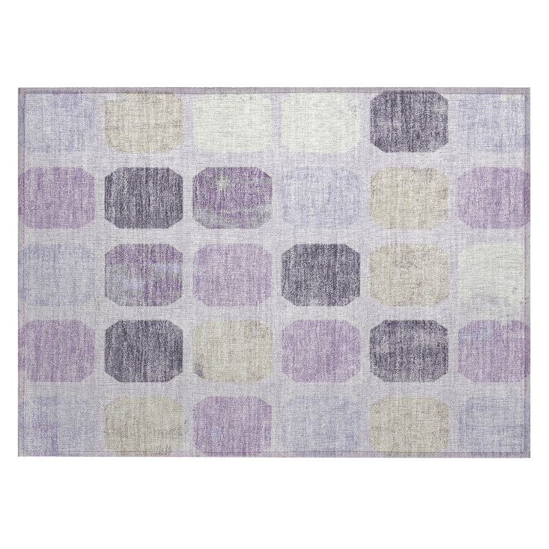 Machine Washable Indoor/Outdoor Kimberlin ACN2182 Geometric Rug, Rectangle 1'8" x 2'6"