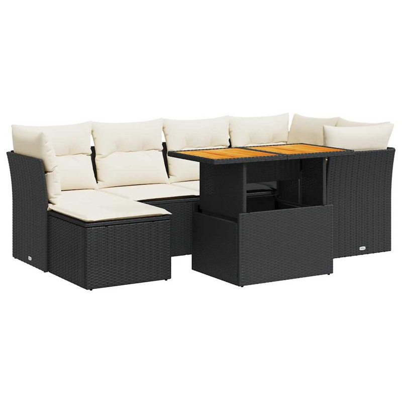 Vidaxl Garden Sofa Set Black, Cream White