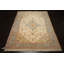Tapis traditionnel turc Oushak ivoire en laine noué à la main 9 pi 8 po x 14 pi 2 po