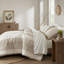 Édredon pour lit double / grand 3 pièces - couleur terre, tissage gaufré spécial, coton doux à 100%, bourre de bourre, tons d'utilisation toute l'année et motif rayé, mélange, moelleux pour les saisons, fabrication-121262463