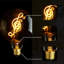 Vintage G125 4W E27 Edison LED Screw Bulb, Retro Style Music Design Filament Glass Antique Warm White Indoor Lamp and Decorative Lighting Bulb pack of 3