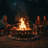  Cosmic 42" Round Wood-Burning Bronze Finish Steel Fire Pit with Spark Screen