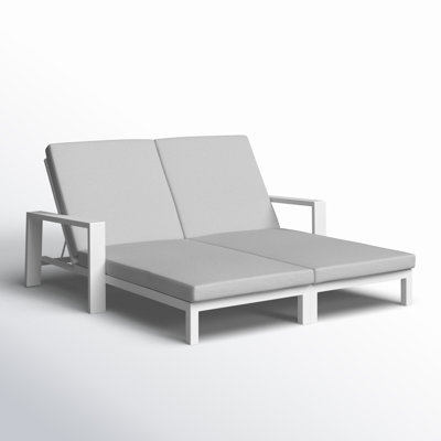 Hoyt Outdoor Metal Double Chaise Lounge