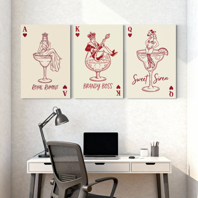 Royal Rumble Brandy Boss Sweet Siren Set of 3 Canvas Wall Art Prints