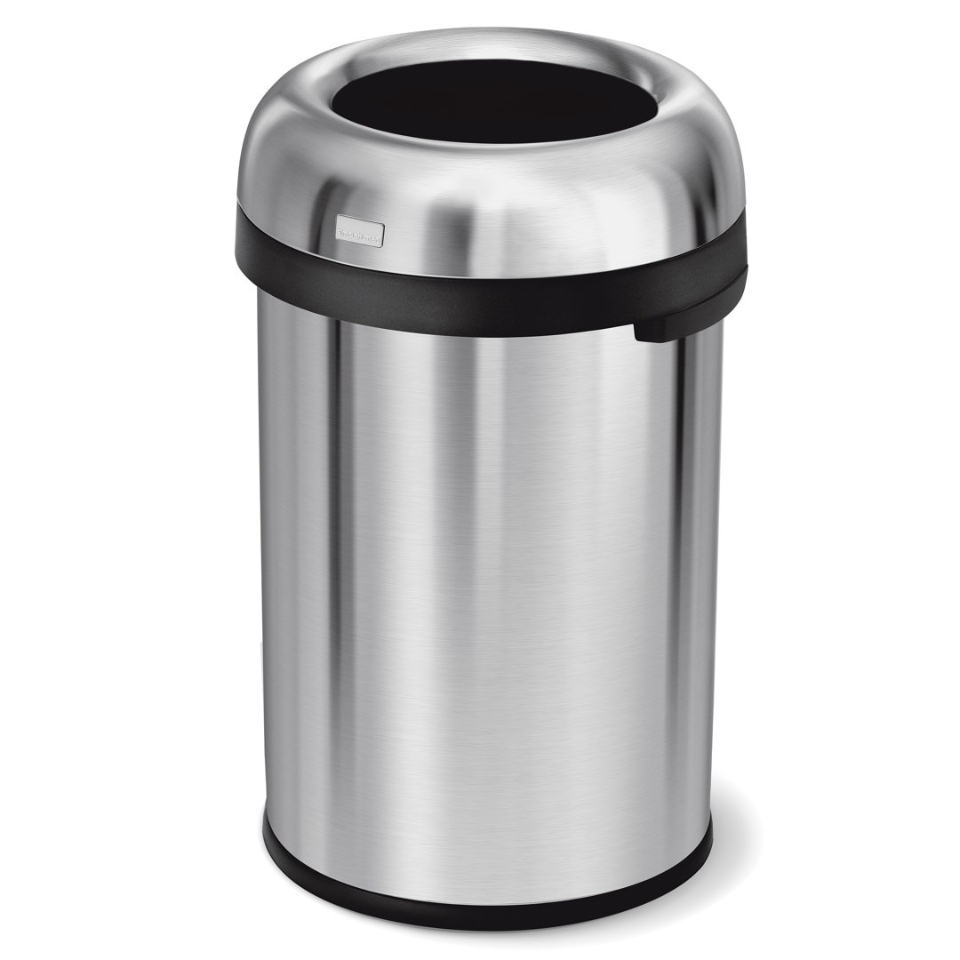 simplehuman 115 Liter Bullet Open Top Trash Can Commercial Grade Heavy Gauge, Stainless Steel simplehuman 