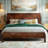 Bifrost 100% Solid Acacia Wood Platform Bed With Tall Headboard And Footboard, Mid-Century Art Deco Design, No Box Spring Needed, Sturdy Slat Support, Scratch & Water-Resistant-2023548150-2023548152