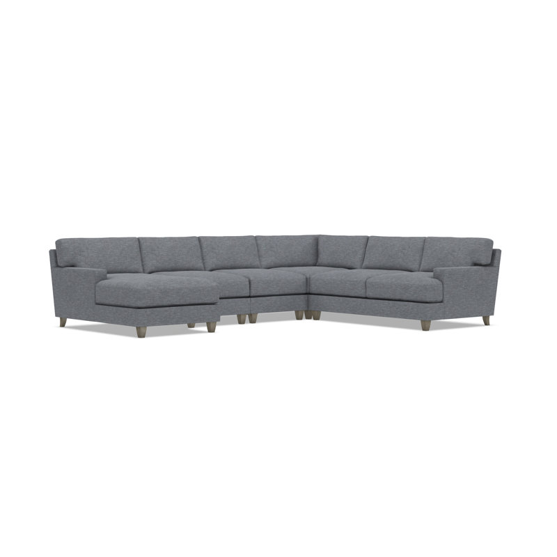 Mila Sectional, Dark Gray Polyester Blend, 33.5" H x 137" W x 107" D, Left Hand Facing