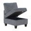 Chaise moderne sans accoudoirs avec rangement caché et tissu velours côtelé, parfaite pour les sièges polyvalents et élégants.