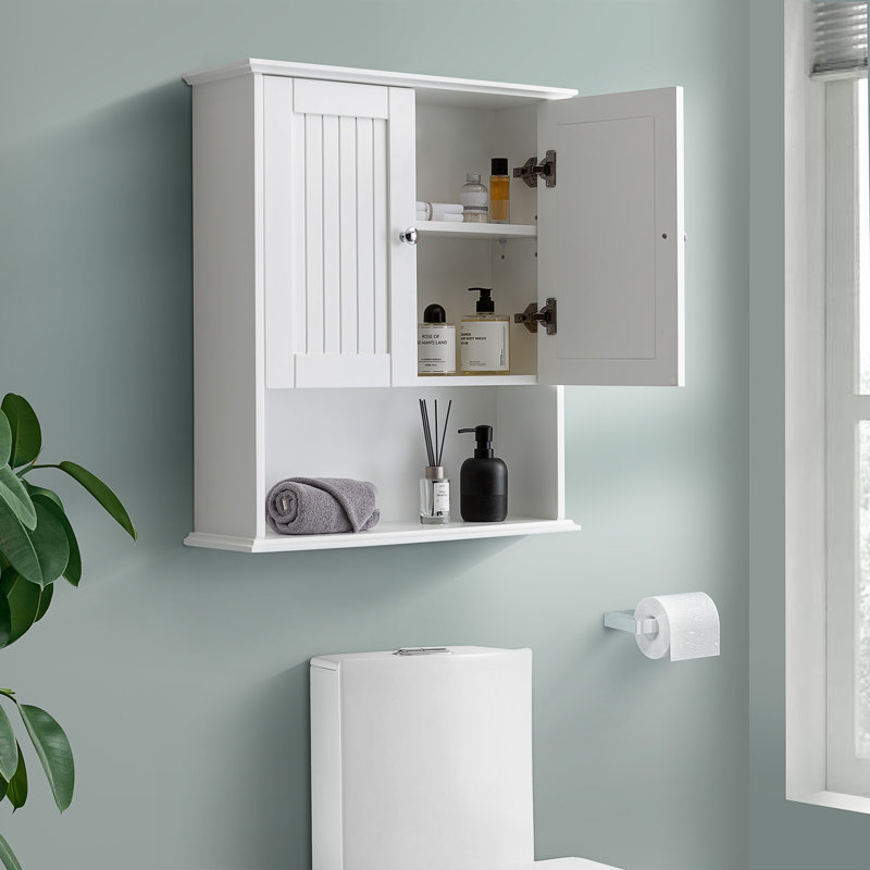 26 in. W x 30 in. H Wall Bathroom Cabinet Over The Toilet Storage, White