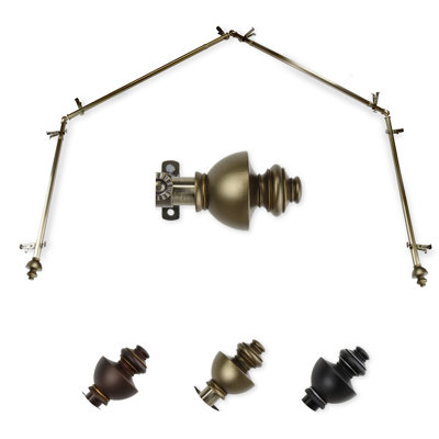Andreasen 4-Sided Bay Window Single Curtain Rod