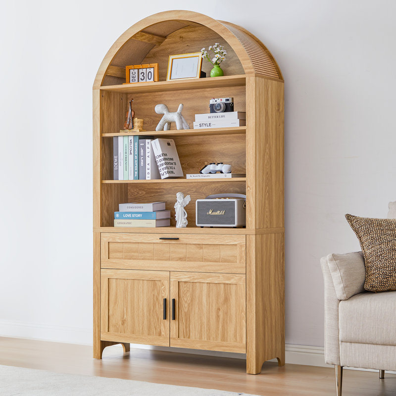 Bibliothèque de rangement arquée 73,6 "