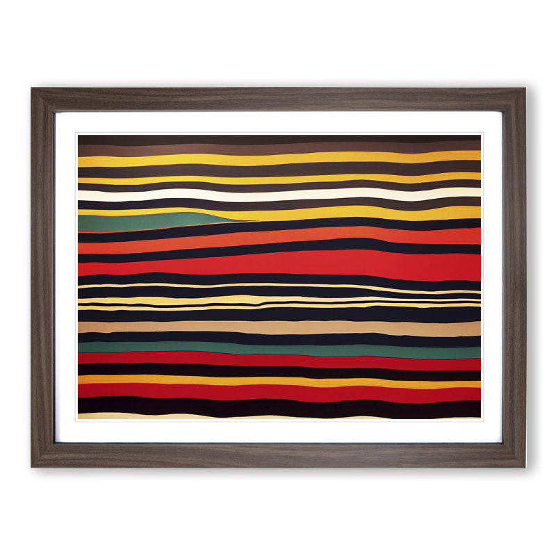 Abstract Striped Art Vol.1 - Framed Print, 25cm H x 34cm W x 2cm D, Walnut