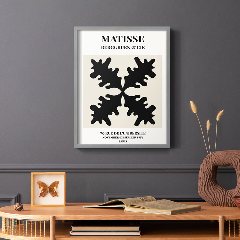Matisse CXLVI, reproduction encadrée - bois massif, Gris, H 10 po x l 8 po