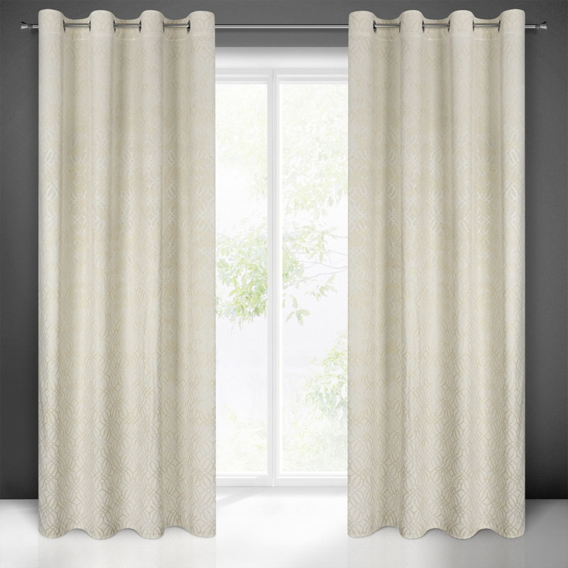 Aanik Blackout Curtains Single Panel, Cream