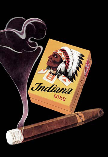 « indiana luxe cigares » par ruegsegger rétro, H 42 po x l 28 po x P 1,5 po