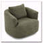 Fauteuil demi-tonneau pivotant en chenille avec coussin décoratif Chenille-697573826