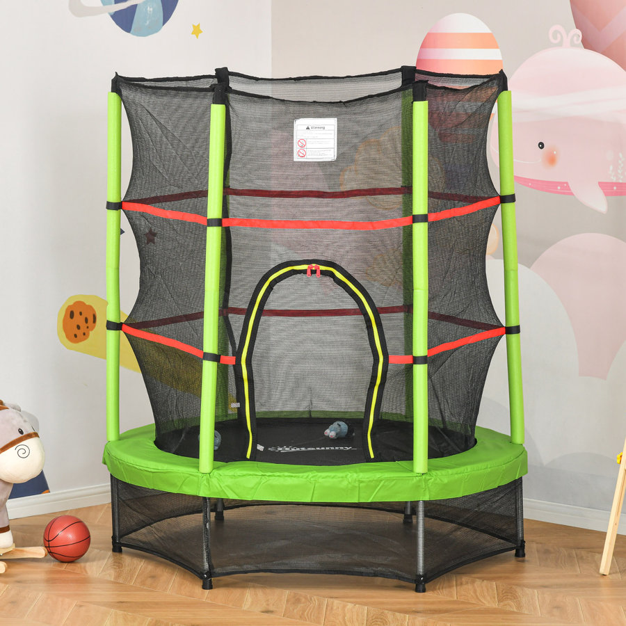 4.58' Round Indoor Kid / Toddler Trampoline with Handlebar