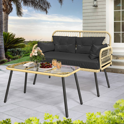 Darst 2 - Person Patio Conversation Set with Cushions