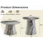 Table basse emboîtable, table basse de style médiéval-moderne, avec placage gris, ensemble de tables basses rondes classiques et de tables d'appoint, salon simple, table de centre de bureau-1767543492-1767543494