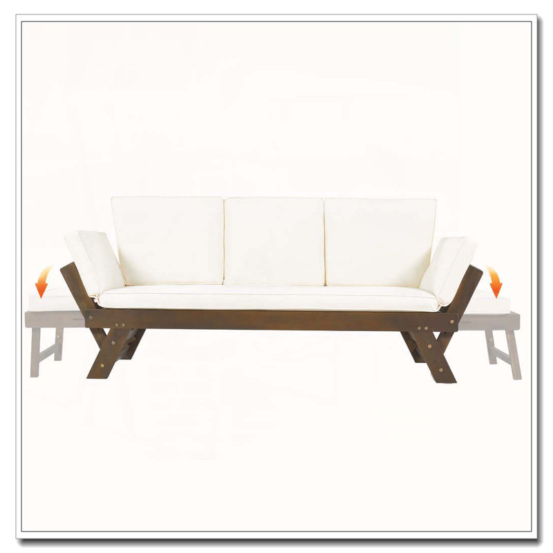 Méridienne d'extérieur réglable, Beige