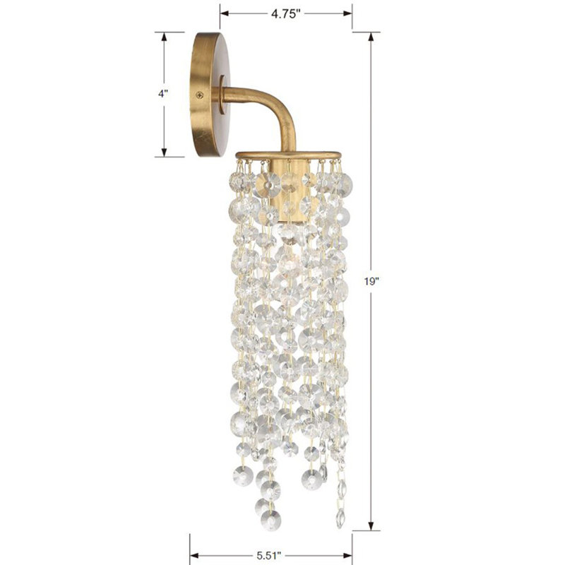 Mardis 1 - Light Dimmable Armed Sconce, Gold