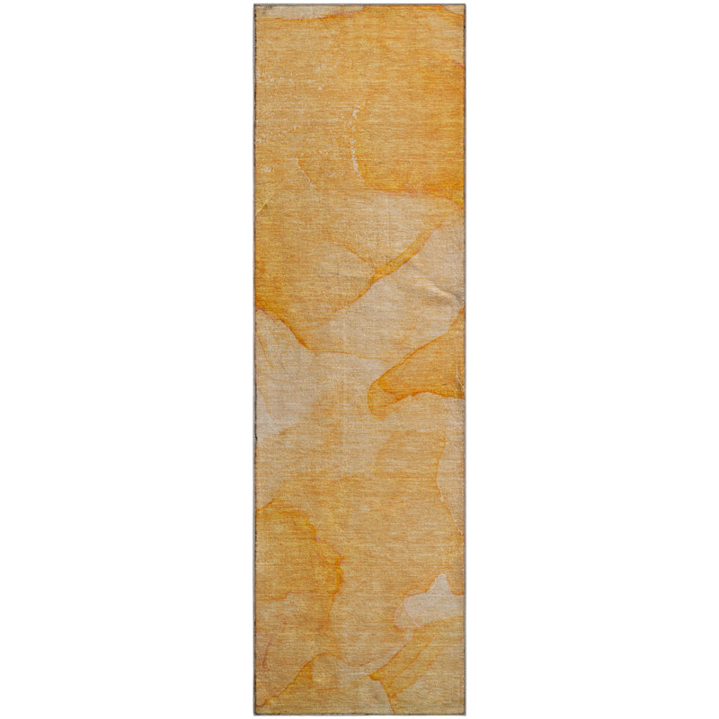 Premium Machine Washable Cerrito AMF509 Orange Rug, Runner 2'3" x 7'6"