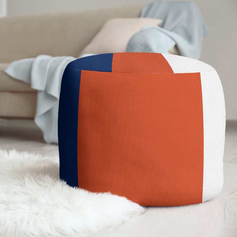 Repose-pieds repose-pieds rond 20,5", Edmonton, Orange / bleu marine / blanc