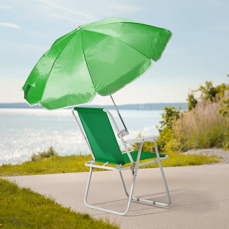 Chaise de plage pliante en métal (ensemble de 1), Vert