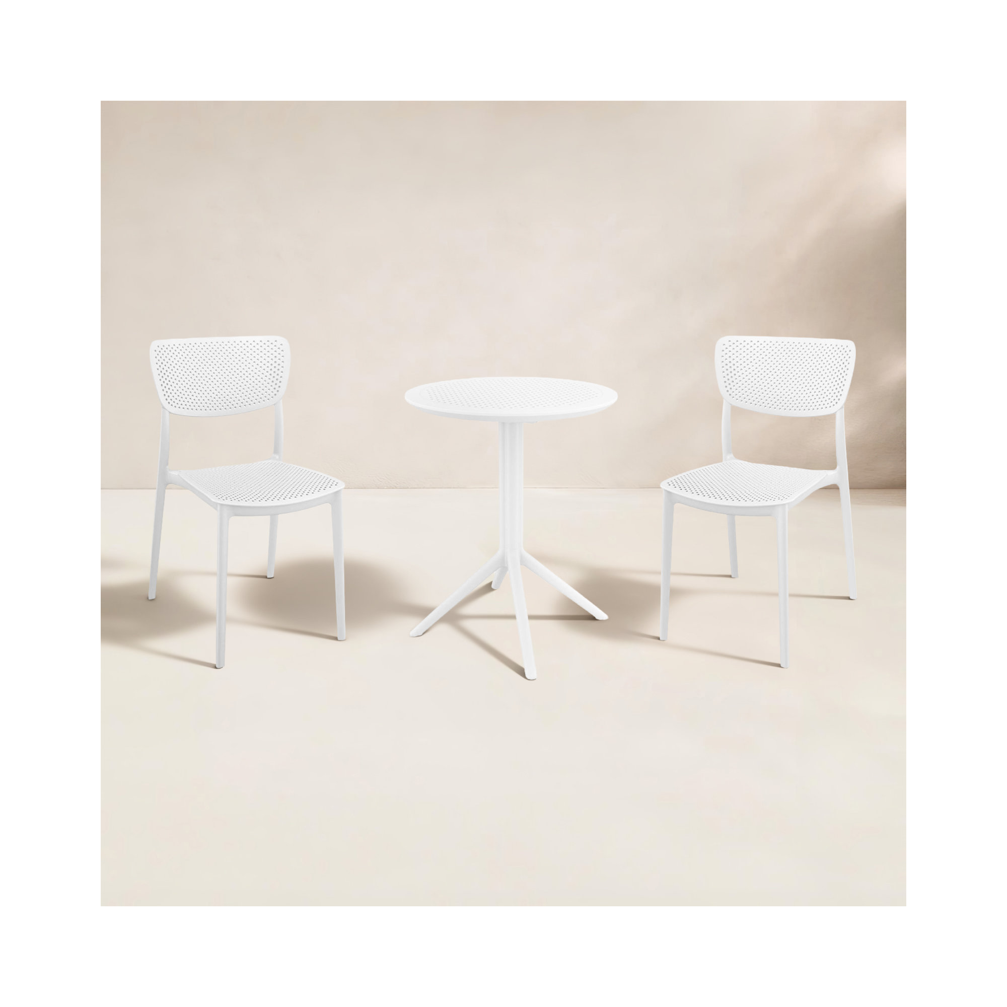 Farrah 24'' Round 2 - Person Bistro Set, White