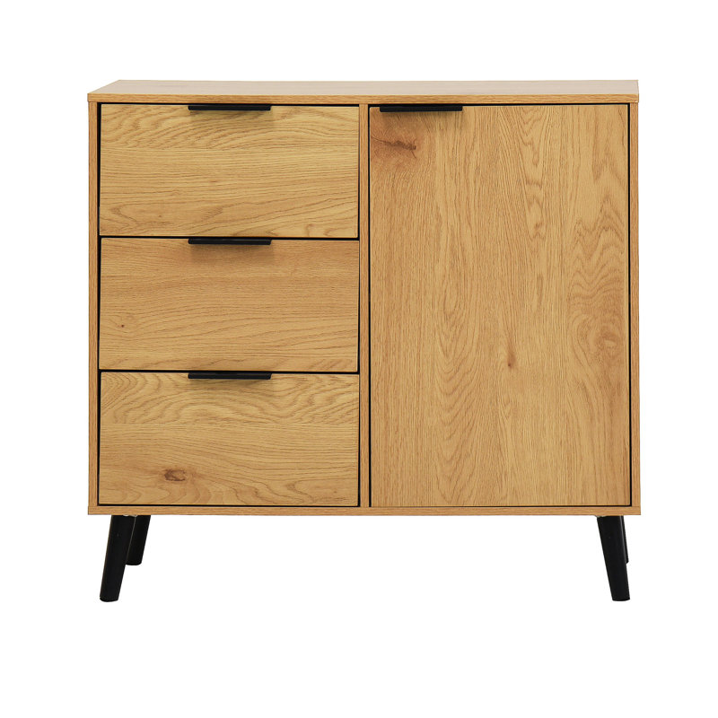 Armoire avec 3 tiroirs et tablette réglable, rehausse la fonctionnalité et l'espace de divertissement