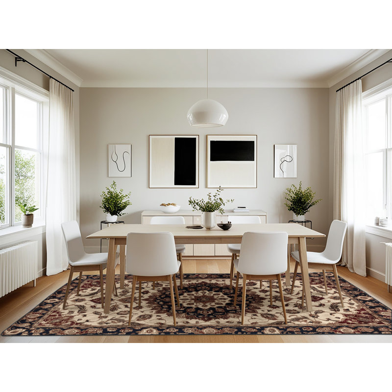 Machine Washable Persian Brown Area Rug, Rectangle 7' x 10'