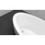 Baignoire autoportante en acrylique blanc brillant 59 po, plateau en bambou, drain-103682585