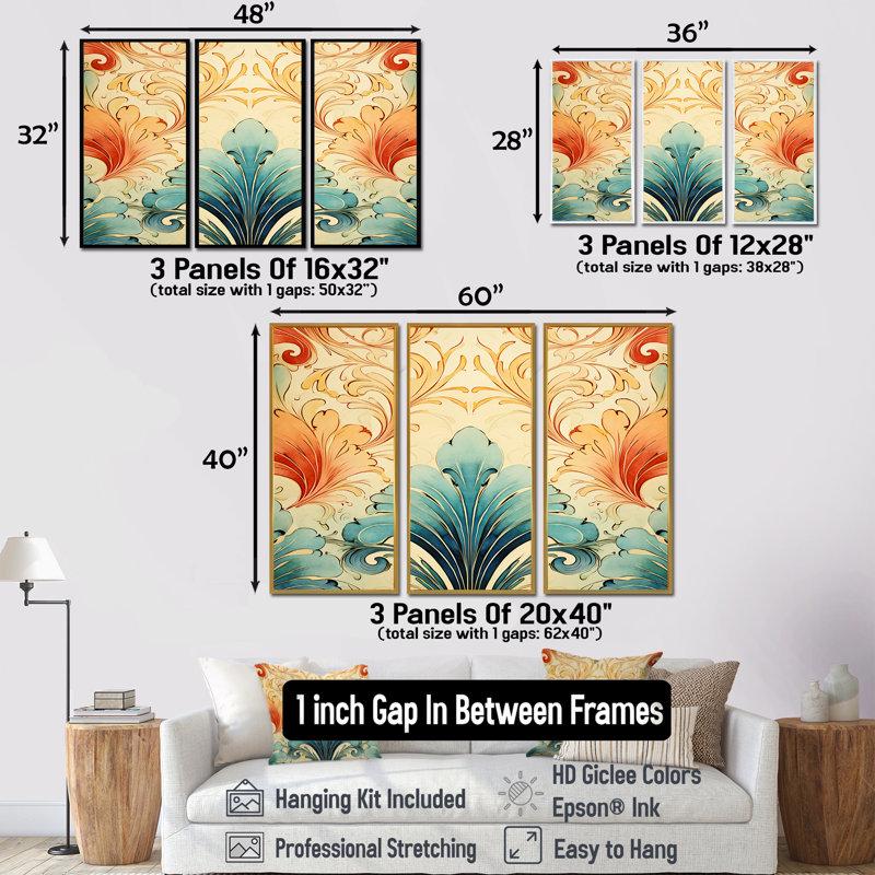 Percival - Flowers Wall Art Print Set, 40" H x 60" W x 1" D, Silver Floater Framed