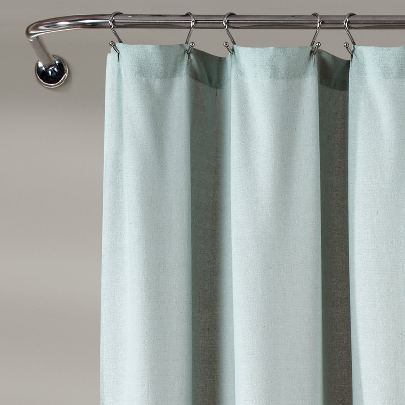 Ruya Polyester Blend Shower Curtain, Blue/White, 183cm W x 183cm L
