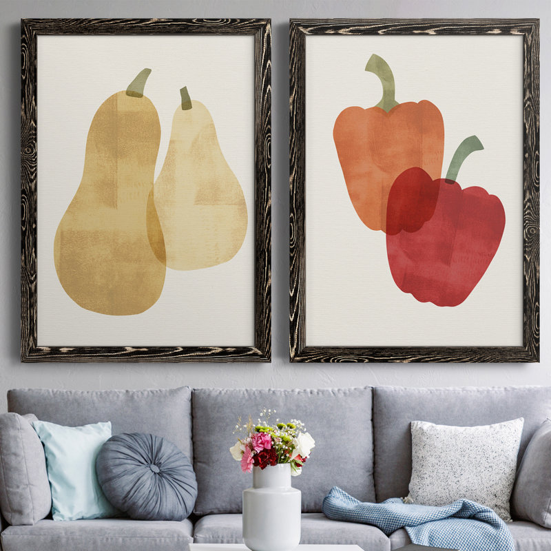 Toile encadrée organique Premium Veg VI - prête à être accrochée, H 24 po x l 36 po x P 1,5 po, Cadre noir