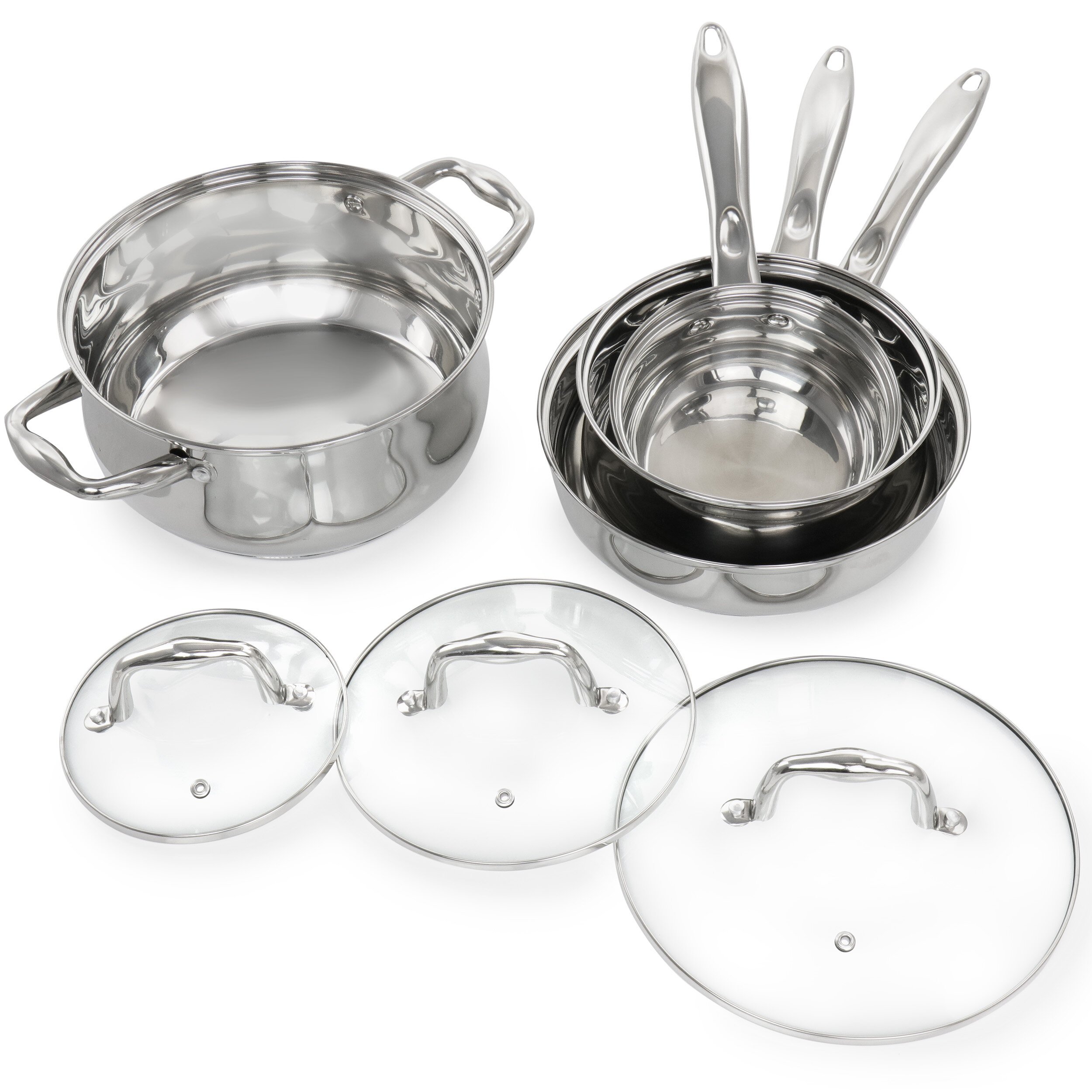 Gibson Abruzzo Stainless Steel 12 Piece Cookware Set