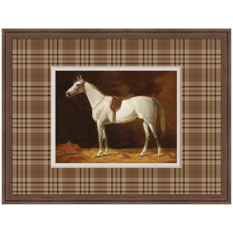 «A White Horse Emil Volkers Faux Mat» par Nostalgia Prints, reproduction d'art encadrée