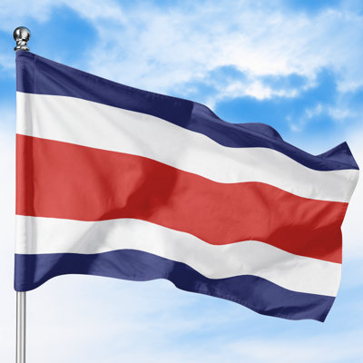 Drapeau extérieur du Costa Rica (3 x 5 pi) par - Polyester durable et résistant à la décoloration, œillets à double couture et laiton - Drapeau d'Amérique centrale imprimé en HD - Fabriqué aux États-Unis