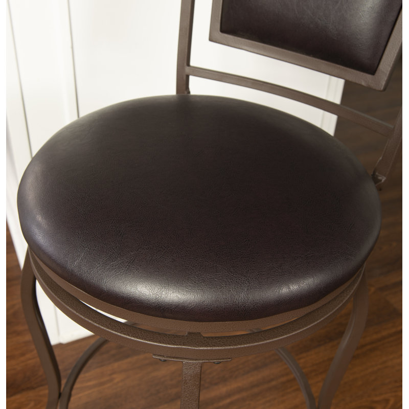 Vinciguerra Swivel Upholstered Adjustable Height Counter Stool with Metal Frame