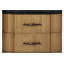 Table de chevet durable à 2 tiroirs en pierre avec placage d'eucalyptus et port de charge USB pour les chambres modernes