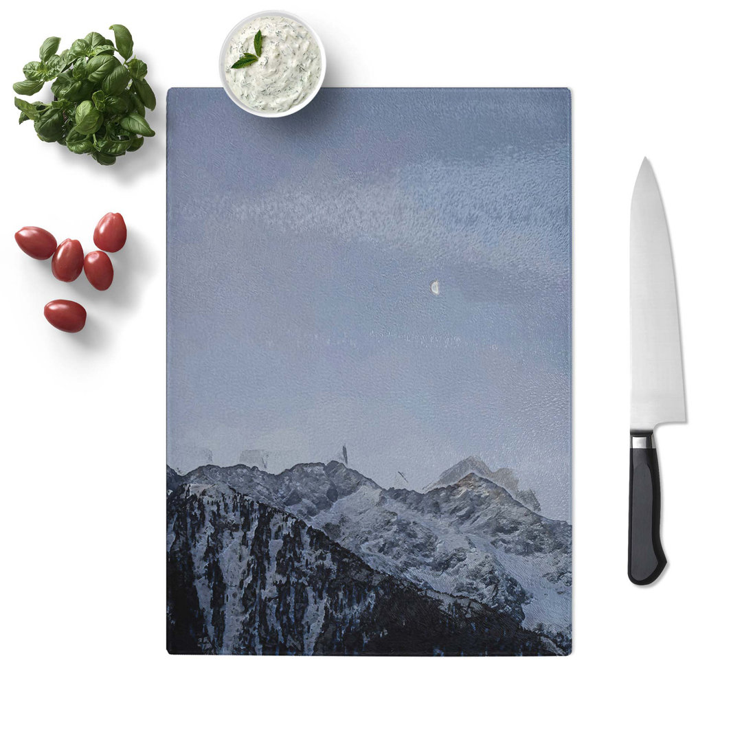 Glass Half A Moon in Abstract Chopping Board