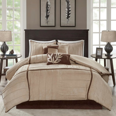 7 Piece Comforter  King Faux Suede - Fill & Appealing Pillows Comfortable Fascinating