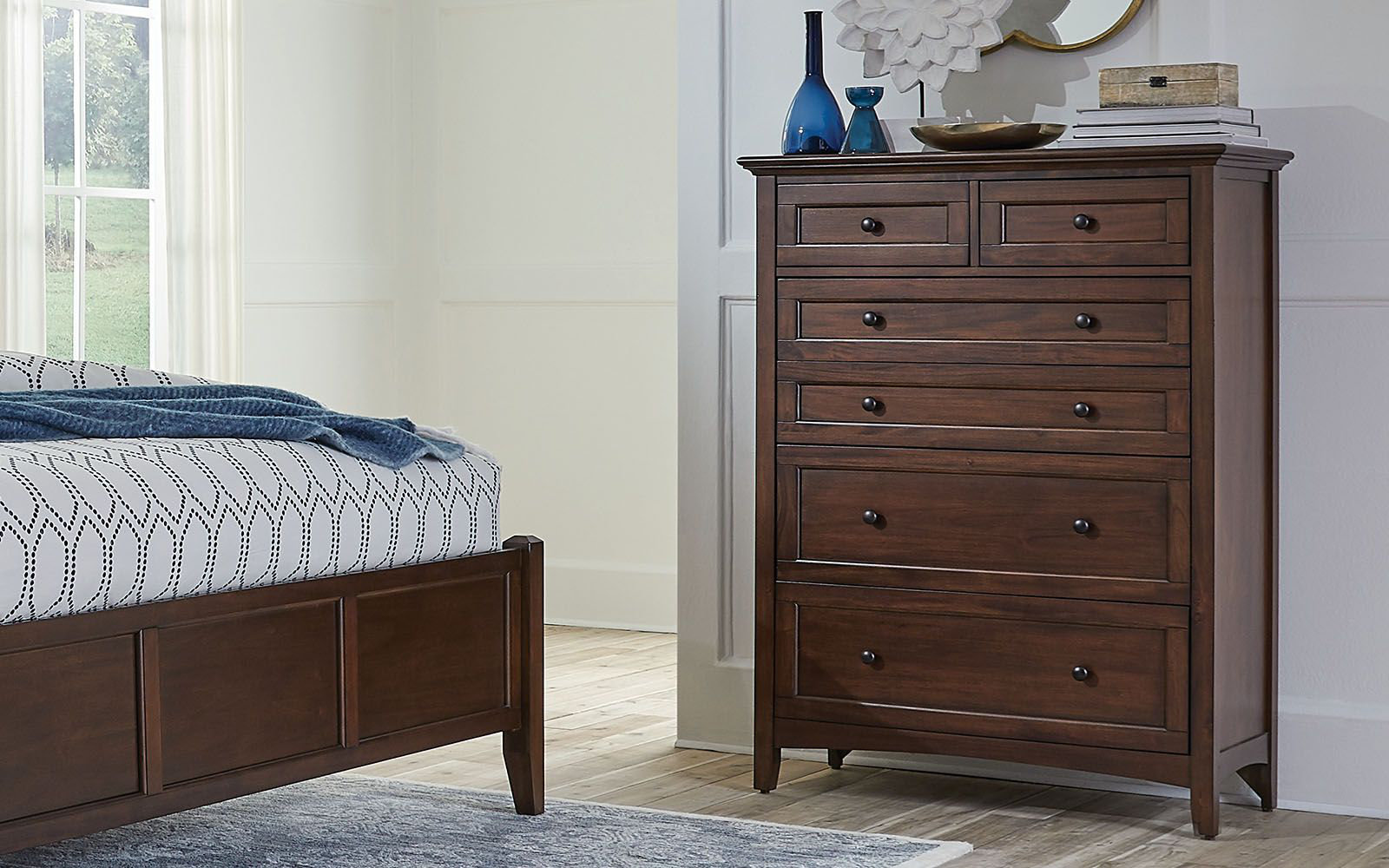 Melusina 6 - Drawer Dresser, Cherry Brown