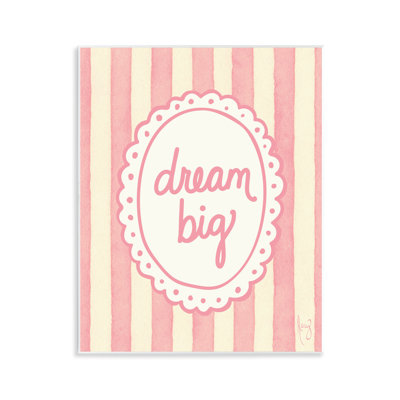 Plaque murale Dream Big Doily & Stripes, design par Pam Britton