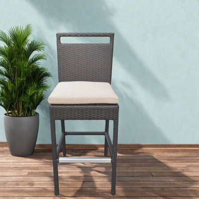 Tabourets de bar confortables, conception en osier d'aluminium pour les réceptions en plein air