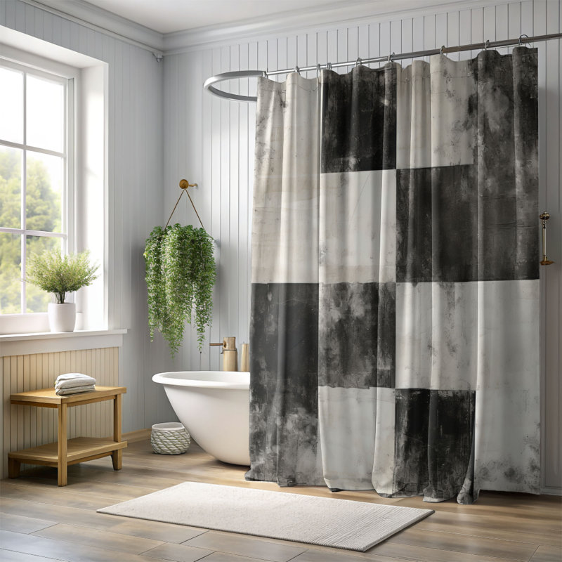 Rideau de douche Rustic Plaid - Premium, H 74 po x l 71 po