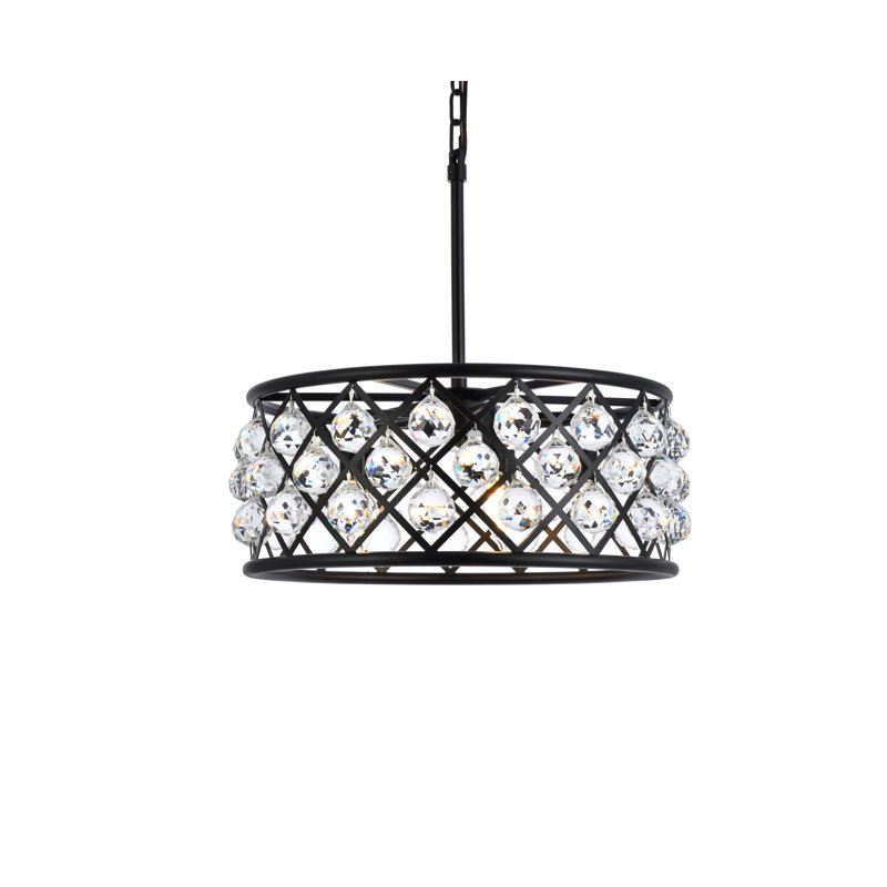 Madison 5 Lumière Tambour Pendentif, Mocha Brown, Clair comme de l'eau de roche
