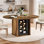 Table de salle à manger ronde de 47,2 po avec réfrigérateur, tables de cuisine modernes en faux marbre blanc, table de salle à manger en bois avec tablette de rangement, tables de salle à manger rondes pour la maison
