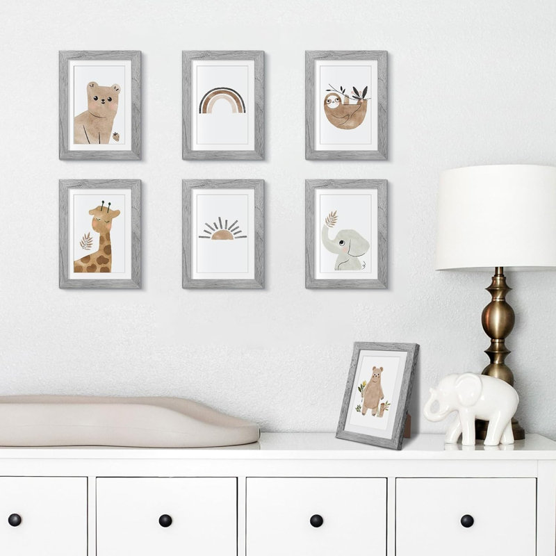 Set Of 10 Gray 5x7 Picture Frames